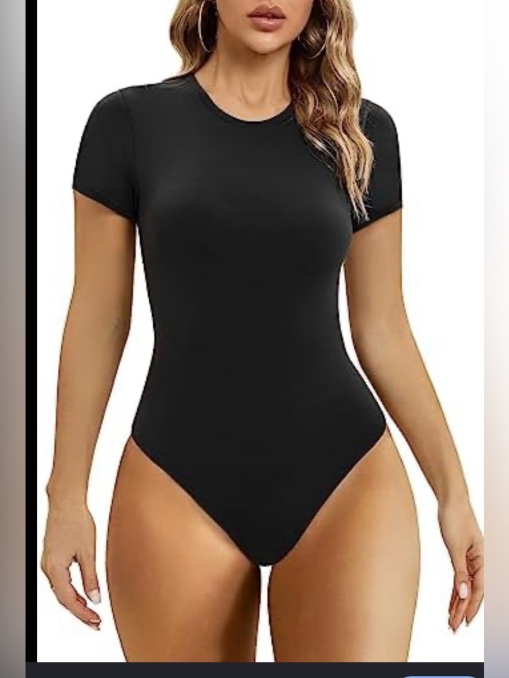 House of Harlow 1960 Black Short Sleeve Bodysuit